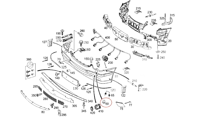 Mercedes-Benz W209 Coupé vorne Stoßstange Scheinwerfer Unterlegscheibe Kappe – A2098800105 – Ansicht 3