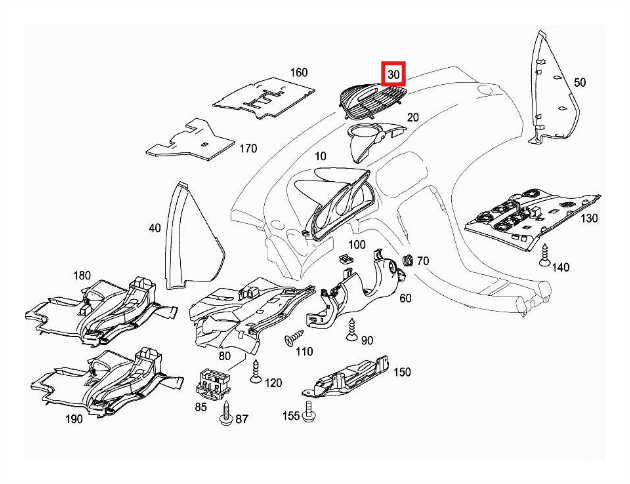 Mercedes-Benz Abdeckung Parktronic-Anzeige Uhrenmodul AMG R230 NEU – A2306802636 – Ansicht 4