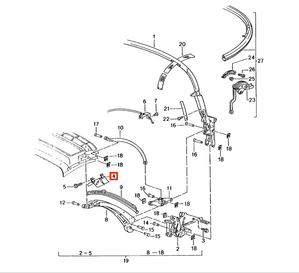 Porsche Verdeckklappen-Reparatursatz Boxster 986 NEU – Ansicht 5