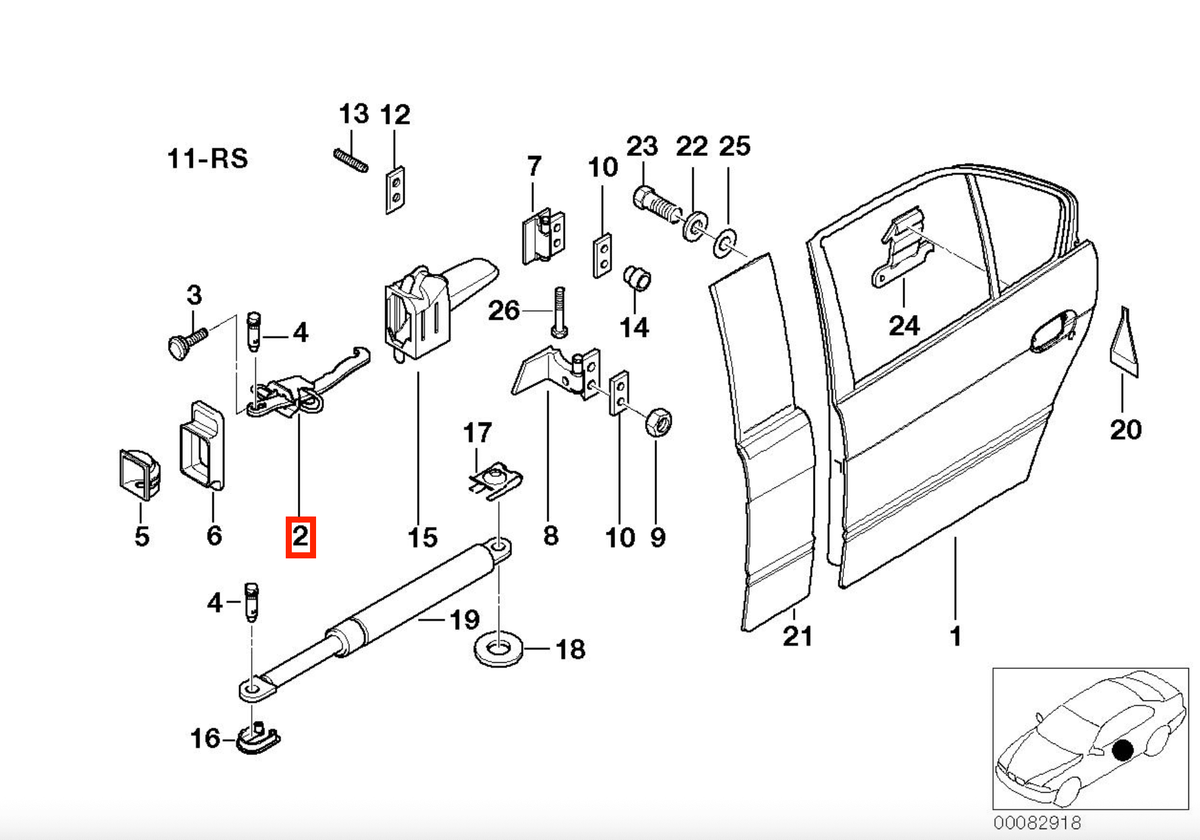 BMW Türfangband hinten E38 740iL 750iL NEU – Ansicht 2