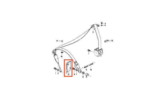 BMW E30 Cabrio vorne Sicherheitsgurt unten Abdeckung li. od. re. – Ansicht 3