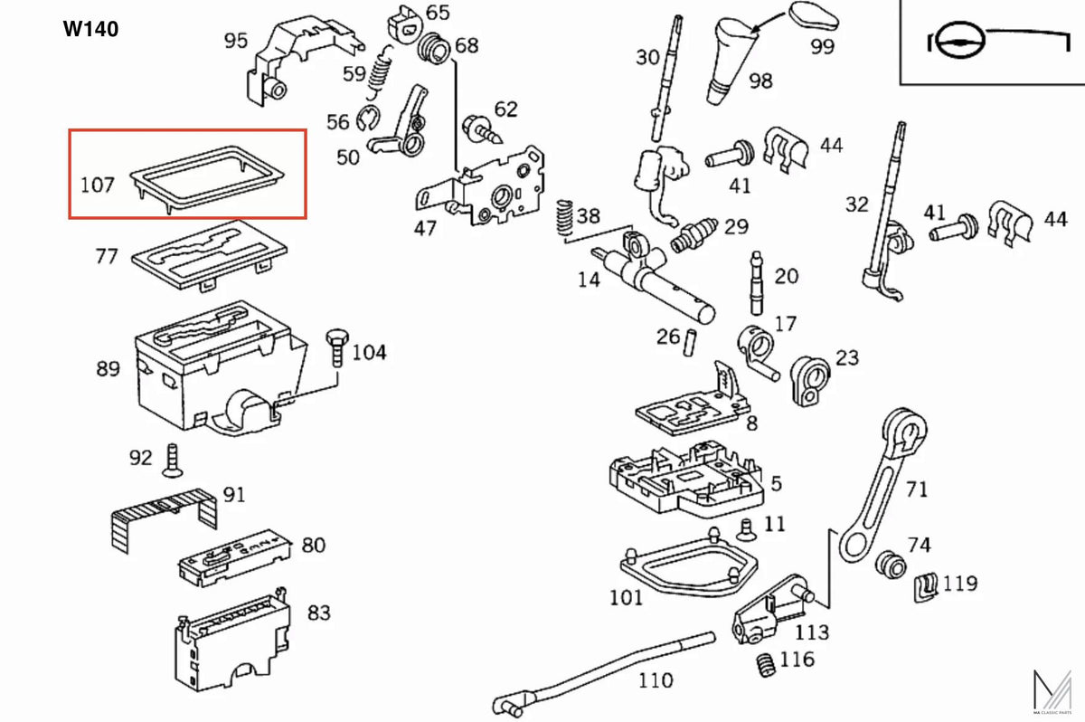 Mercedes-Benz W210 W140 Schalterrahmen Getrieberahmen – A1402670988 – Ansicht 3