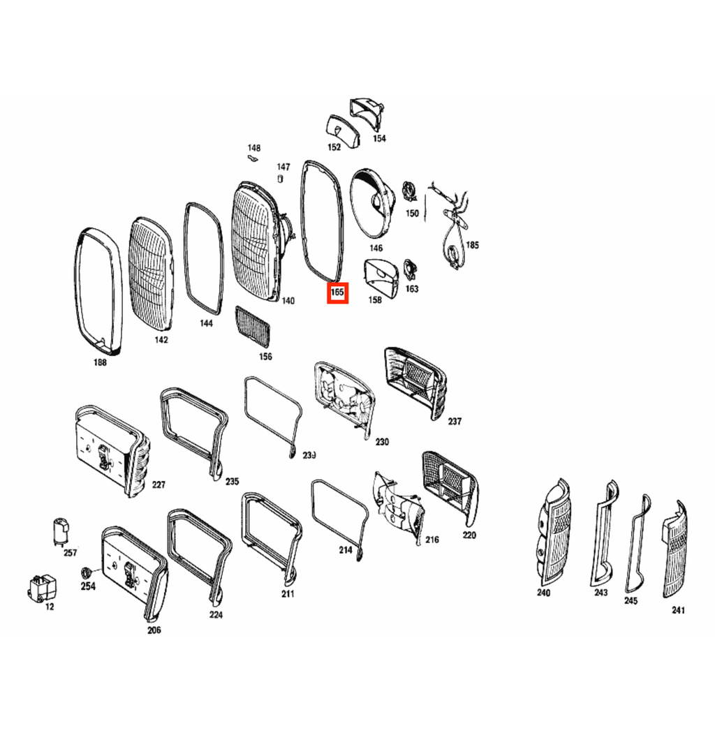 Mercedes-Benz Scheinwerferdichtung Gummi W114 W115 NEU – A0008265880 – Ansicht 4