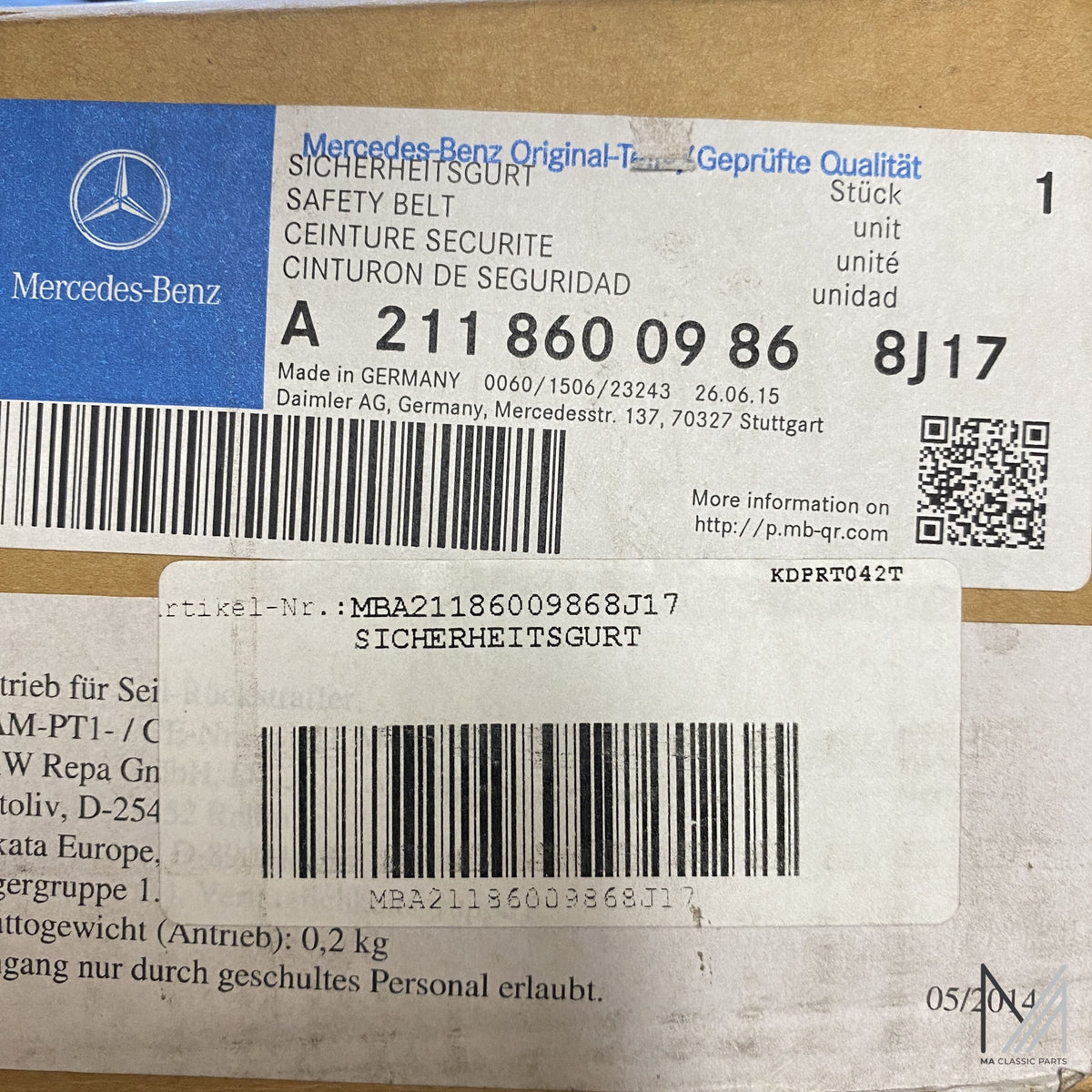 Mercedes-Benz W211 Sicherheitsgurt NOS – A2118600986 – Ansicht 2
