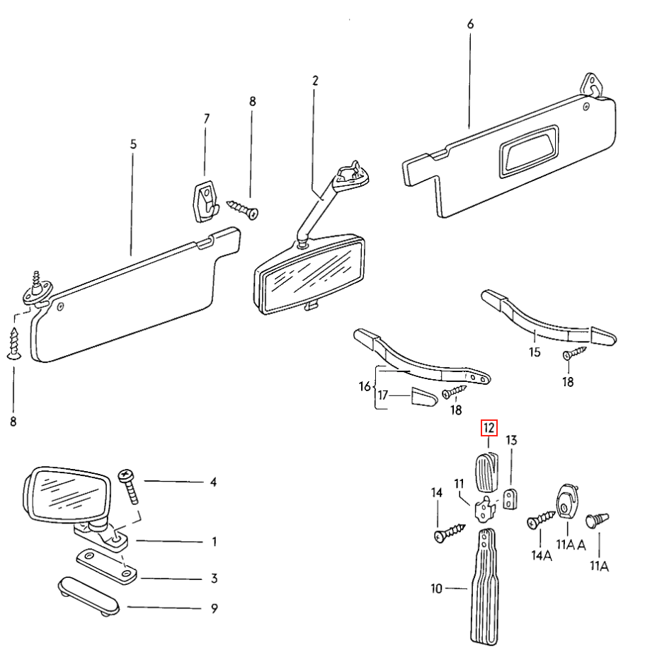Audi VW Golf Jetta Typ Audi Coat Haken Set von Schwarz 113857637B – Ansicht 4