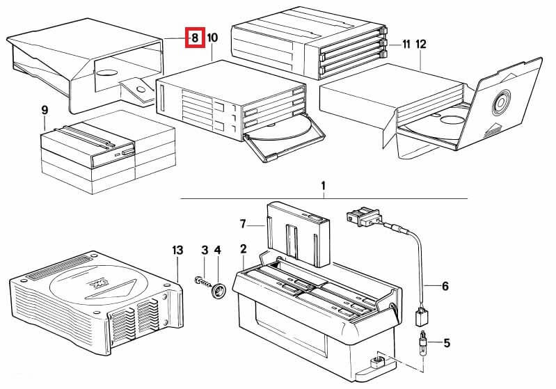 BMW CD-Halterung Handschuhfach Komplettsatz E32 E34 NEU – Ansicht 5