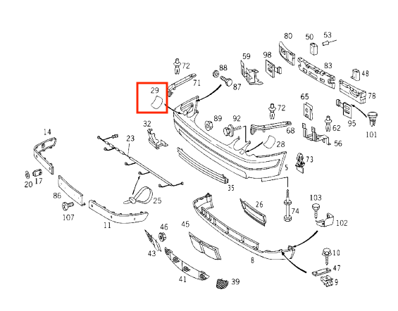 Mercedes-Benz W208 Scheinwerfer Unterlegscheibe Grundiert Kappe Abdeckung li. – A2088800105 – Ansicht 4