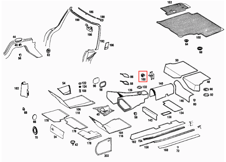 Mercedes-Benz W113 Wagenheber-Aufnahme Abdeckung Set von 4 Gummi Mercedes Benz – A1138990008 – Ansicht 3