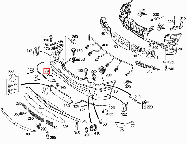 Mercedes-Benz Abschleppösenabdeckung vorne W209 Grundiert – A2098850026 – Ansicht 4