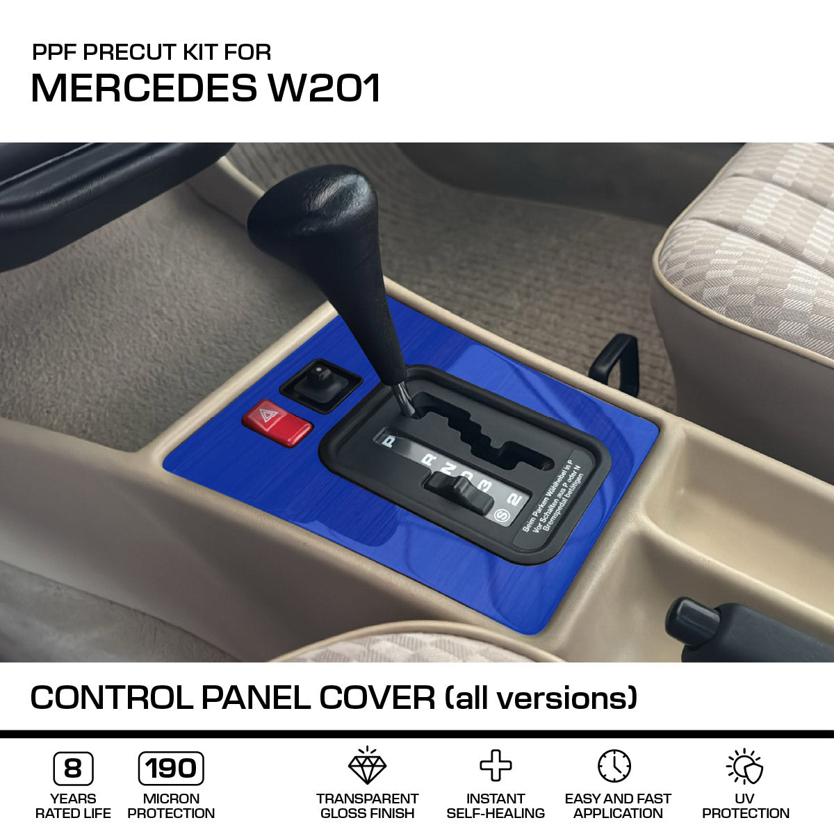 Mercedes-Benz Schalttafel-Abdeckung Lackschutzfolie W201 NEU – A2016830200