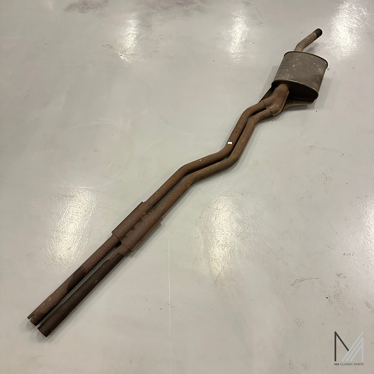 Auspuff Doppelrohr mit Schalldämpfer gebraucht – Mercedes Oldtimer