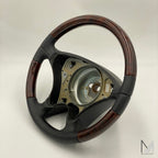 Mercedes Benz Lederlenkrad Wurzelholz 3-tlg. R129 W124 W208 W202 R170 – Ansicht 3