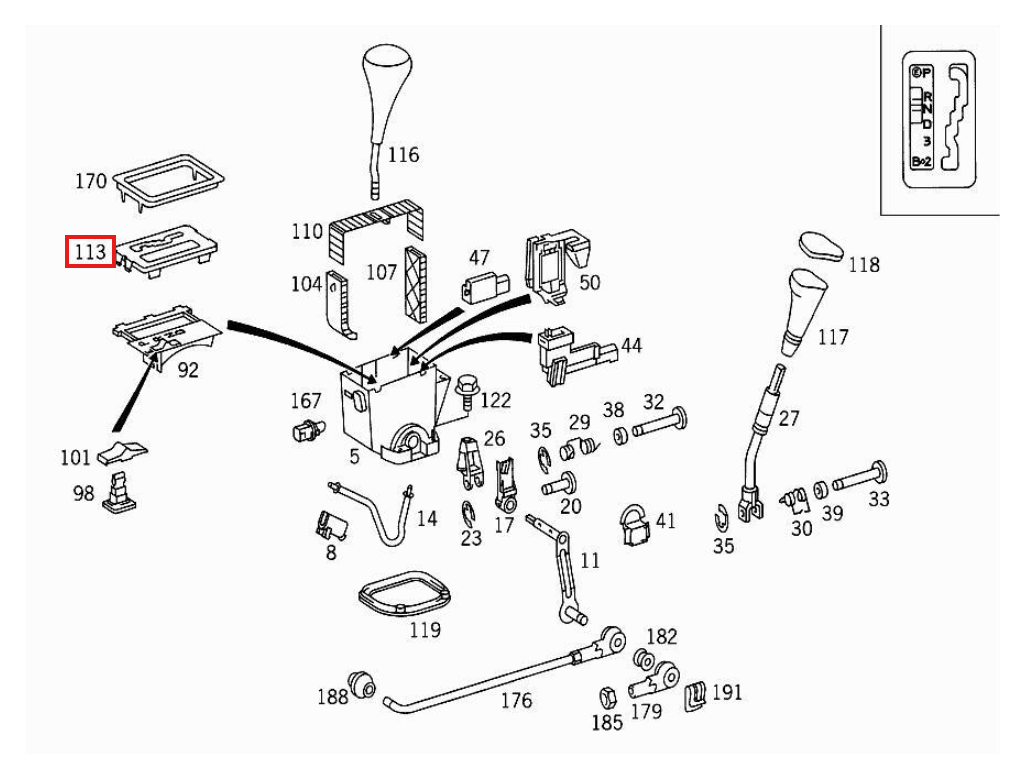 Mercedes-Benz Schaltkulisse Ganganzeige LHD W140 NEU – A1402670847 – Ansicht 4