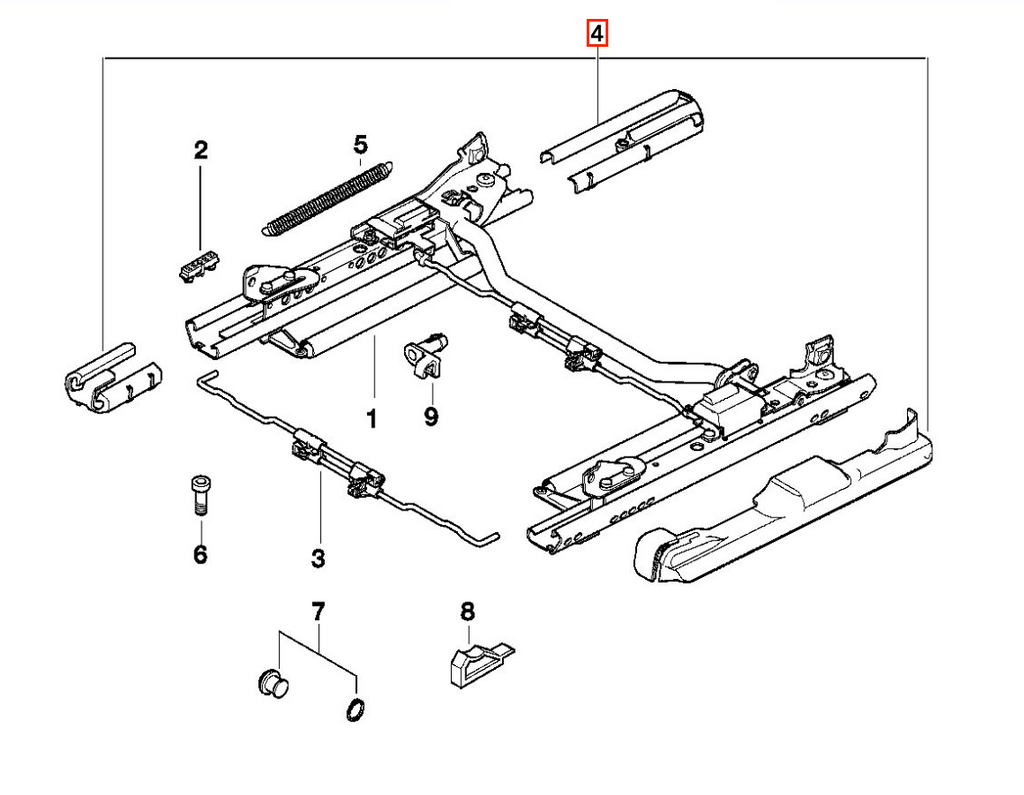 BMW E39 Vorne Sitz hinten Schiene Abdeckung li. od. re. – Ansicht 14