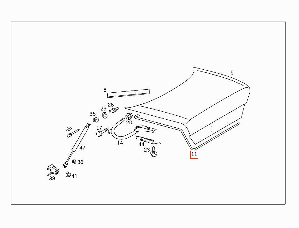 Mercedes-Benz Kofferraumdichtung A124 C124 – A1247500298 – Ansicht 3