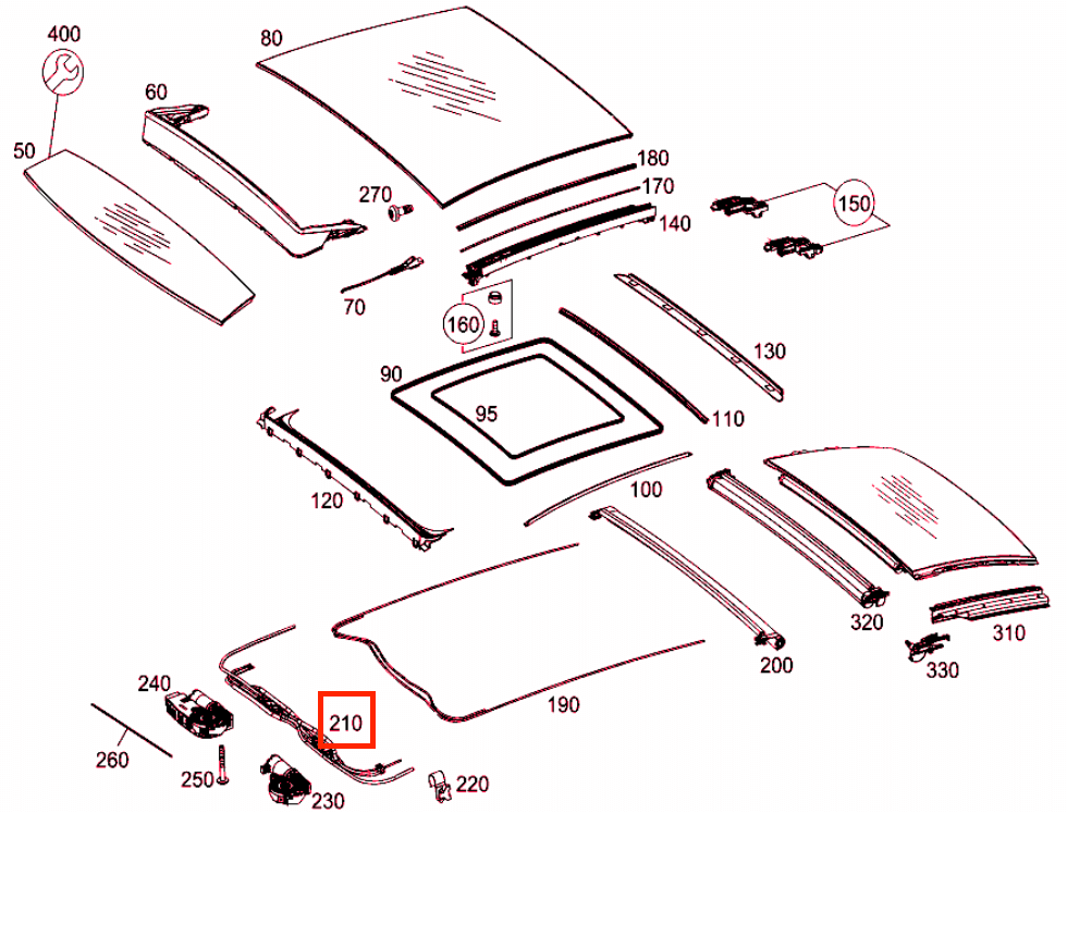 Mercedes-Benz Schiebedach Reparaturkabel 2er-Set W205 NEU – A2056362731 – Ansicht 2