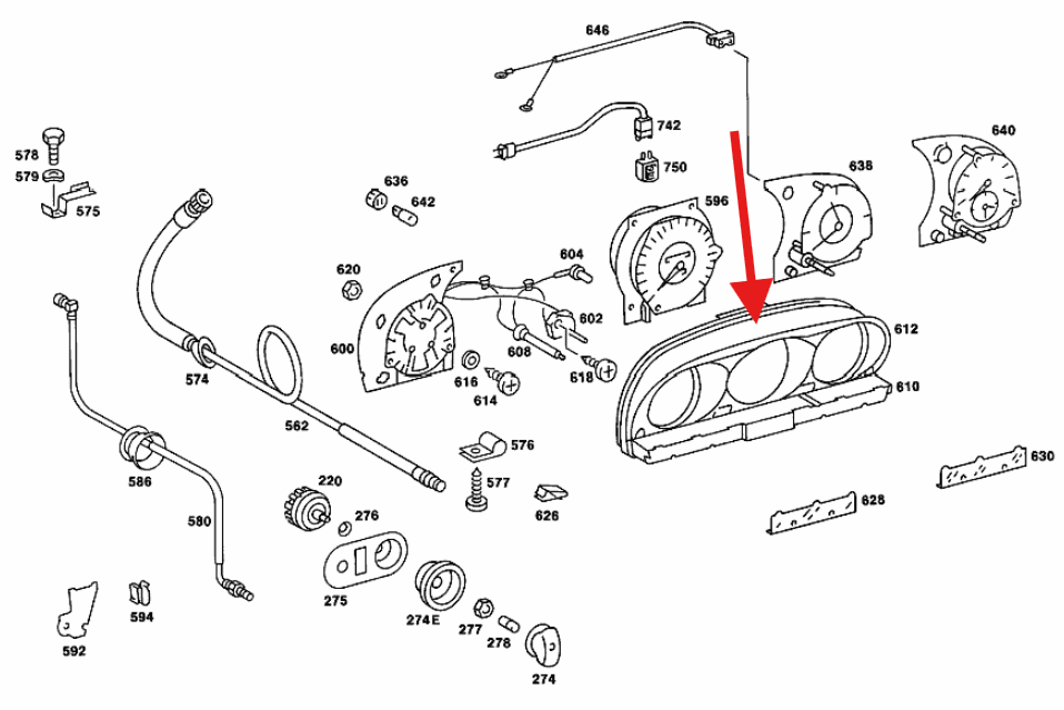 Mercedes-Benz Kombiinstrument Tacho Kilometerzähler Bauteil W116 NEU – A0085428406 – Ansicht 7
