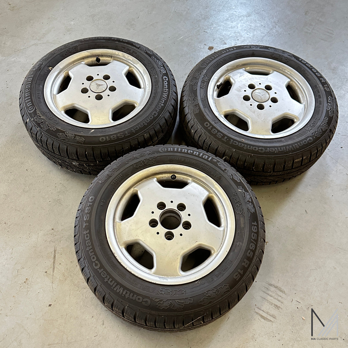 INTRA Alufelgen 3 Stück 7x15 KBA43126 Mercedes mit Winterreifen 195/65 R15