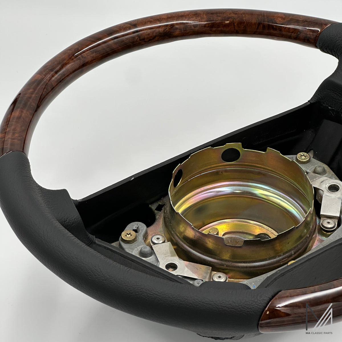 Mercedes Benz Lederlenkrad Wurzelholz W124 W201 R129 W210 W463 – Ansicht 3