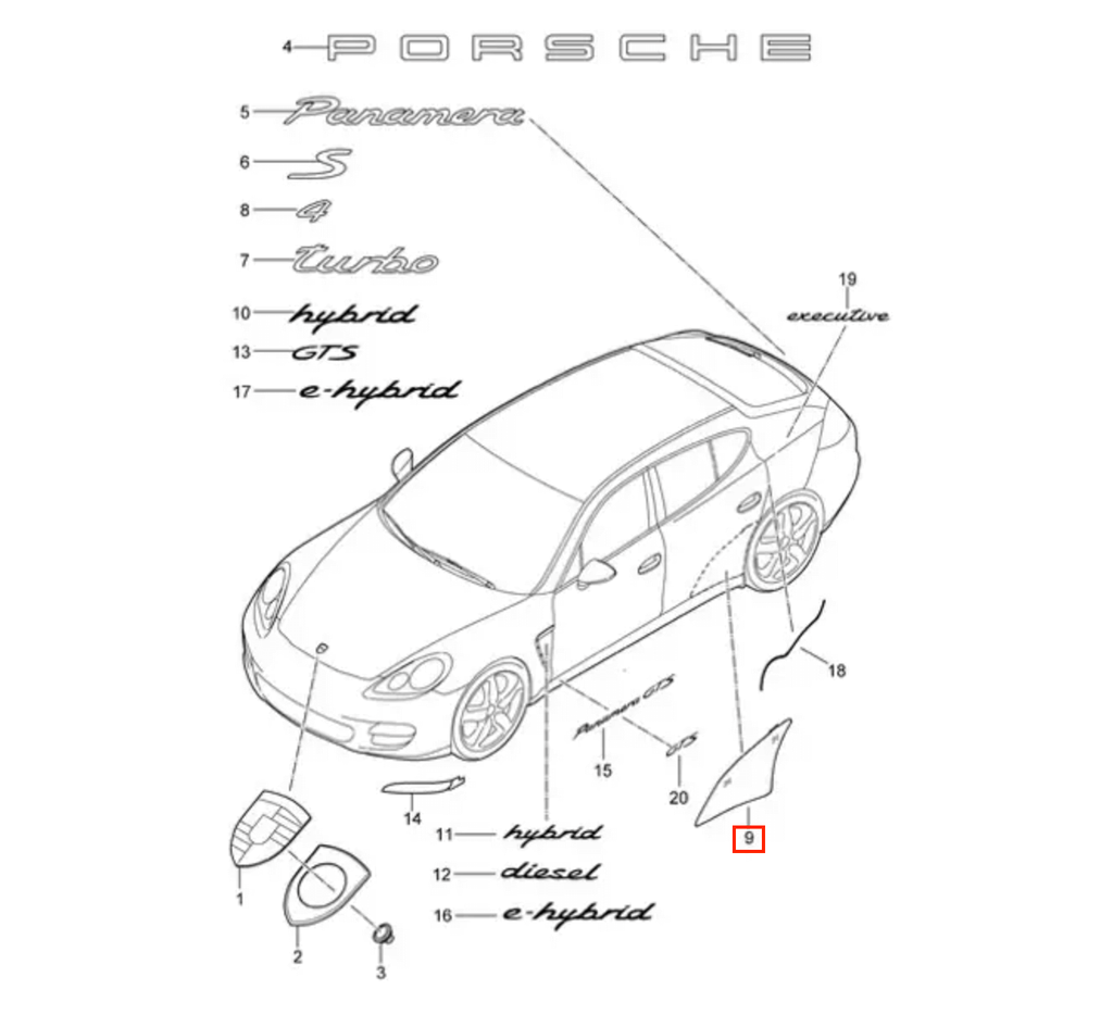 Porsche PPF-Schutzfolie Kotflügel hinten 2er-Satz Panamera 970 NEU – Ansicht 3