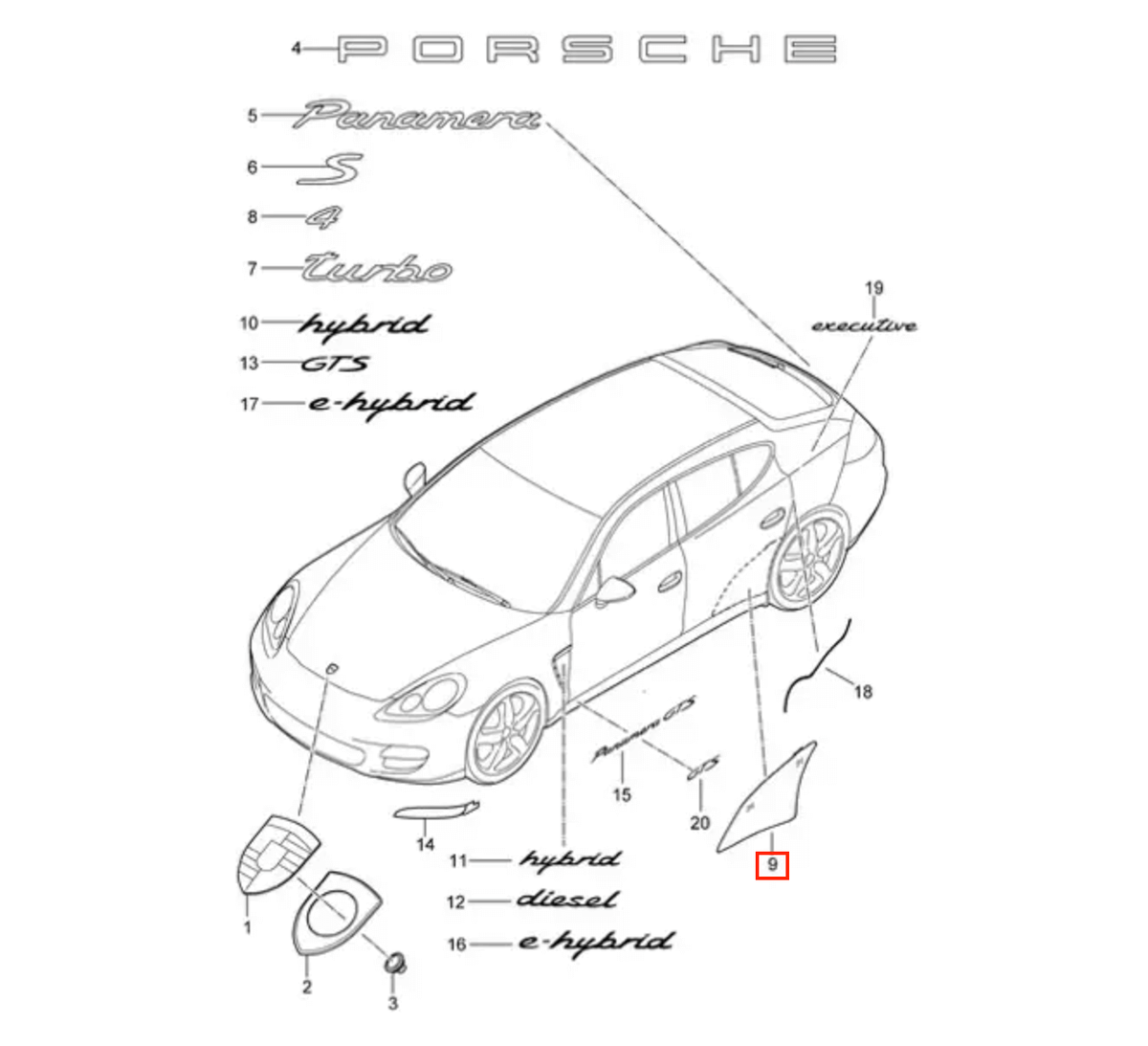 Porsche PPF-Schutzfolie Kotflügel hinten 2er-Satz Panamera 970 NEU – Ansicht 3