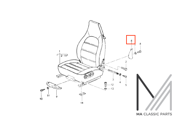 Porsche 911 964 968 924 944 993 Vordersitz Scharnierabdeckungs – Ansicht 4