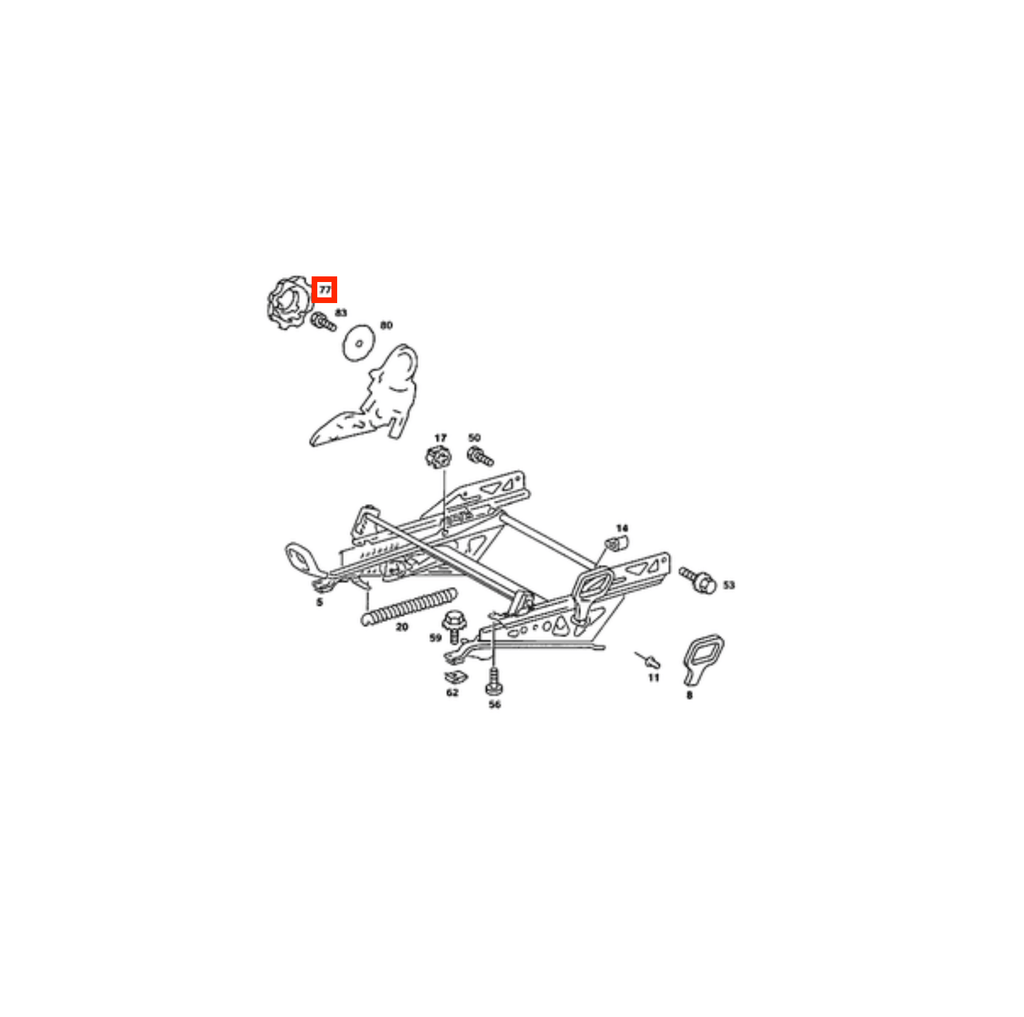 Mercedes-Benz Lehnenverstellrad Sitz R107 W114 W115 W123 NEU – A0009180926 – Ansicht 4