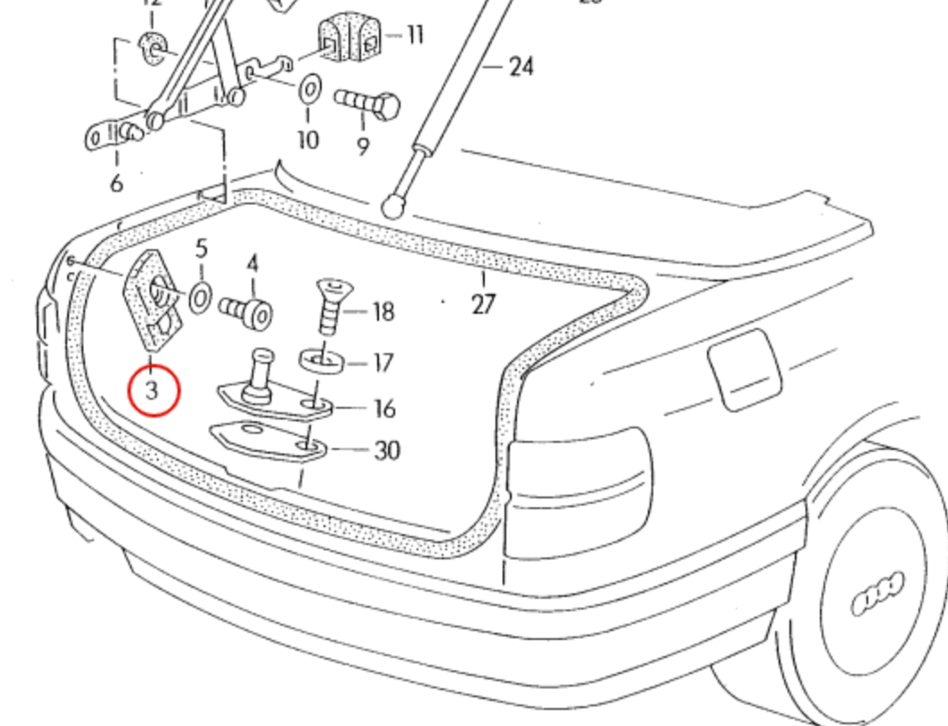 Audi Cabrio Cabrio Set Stoppuffer Heckklappe Set li. u. re. – Ansicht 5