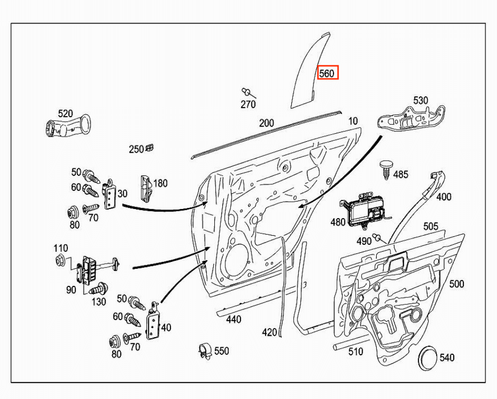 Mercedes-Benz Lackschutzfolie PPF Kotflügel hinten und Tür 2er-Satz CLS W219 NEU – Ansicht 3