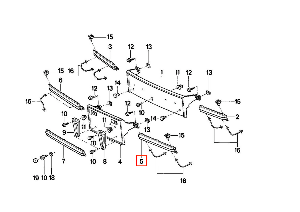 BMW E31 8-Series Stoßstange Zierleiste Grid li. od. re. – Ansicht 5