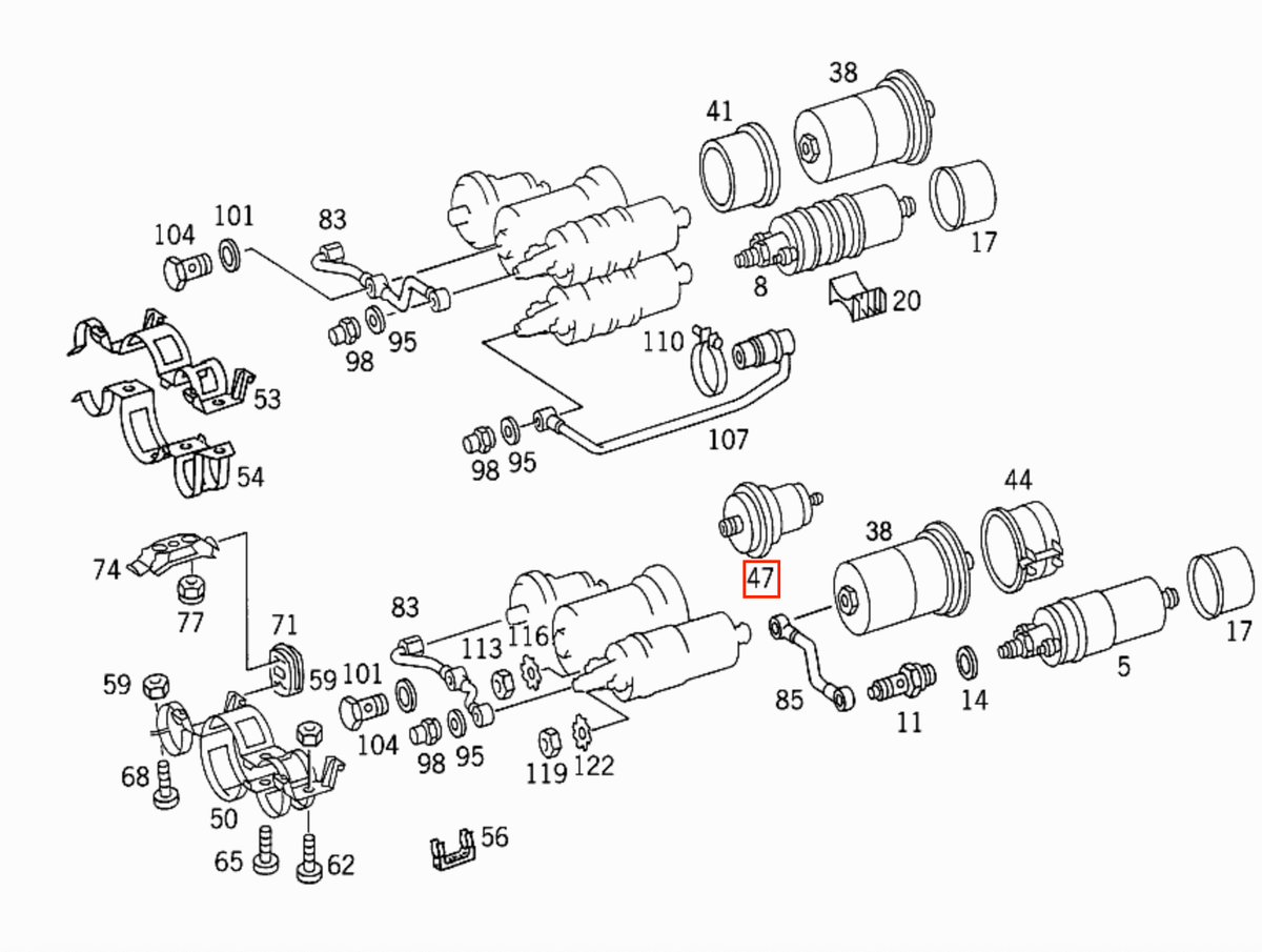 Mercedes-Benz Kraftstoff-Druckspeicher M12x1.5 R107 R129 W124 W126 W463 – A0004760921 – Ansicht 4