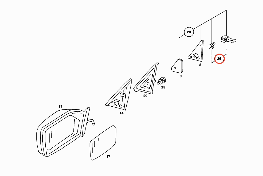 Mercedes-Benz diverse Modelle Hinten View seitlich Spiegel Bedienung Knopf – A1238100854 – Ansicht 5