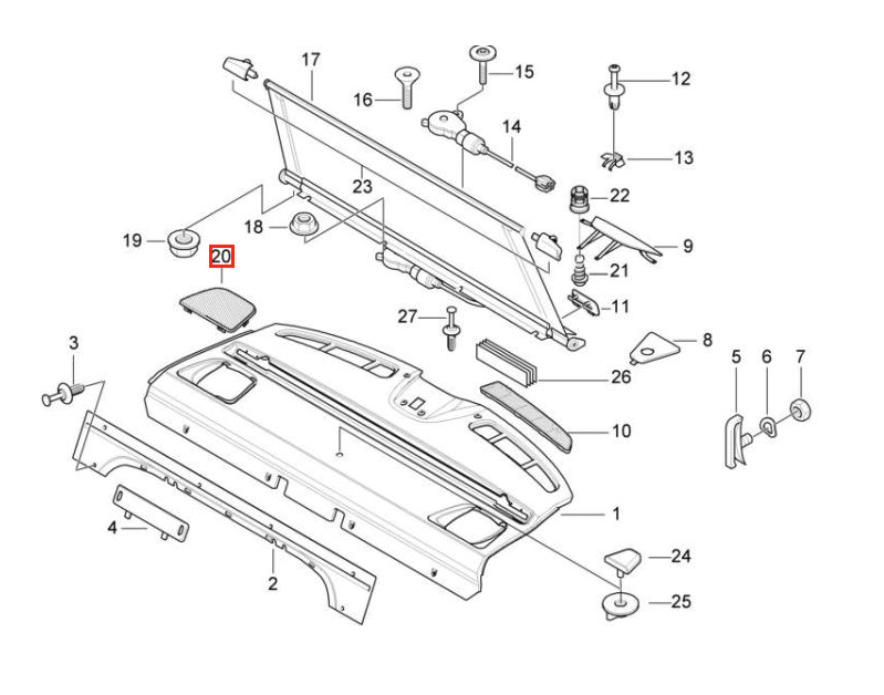 BMW E39 Armaturenbrett-Lautsprecher-Abdeckung – Ansicht 14
