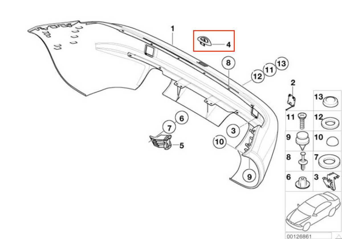 BMW Z3 M hinten Stoßstange oben Kennzeichen Leuchte Abdeckung Zierleiste – Ansicht 4