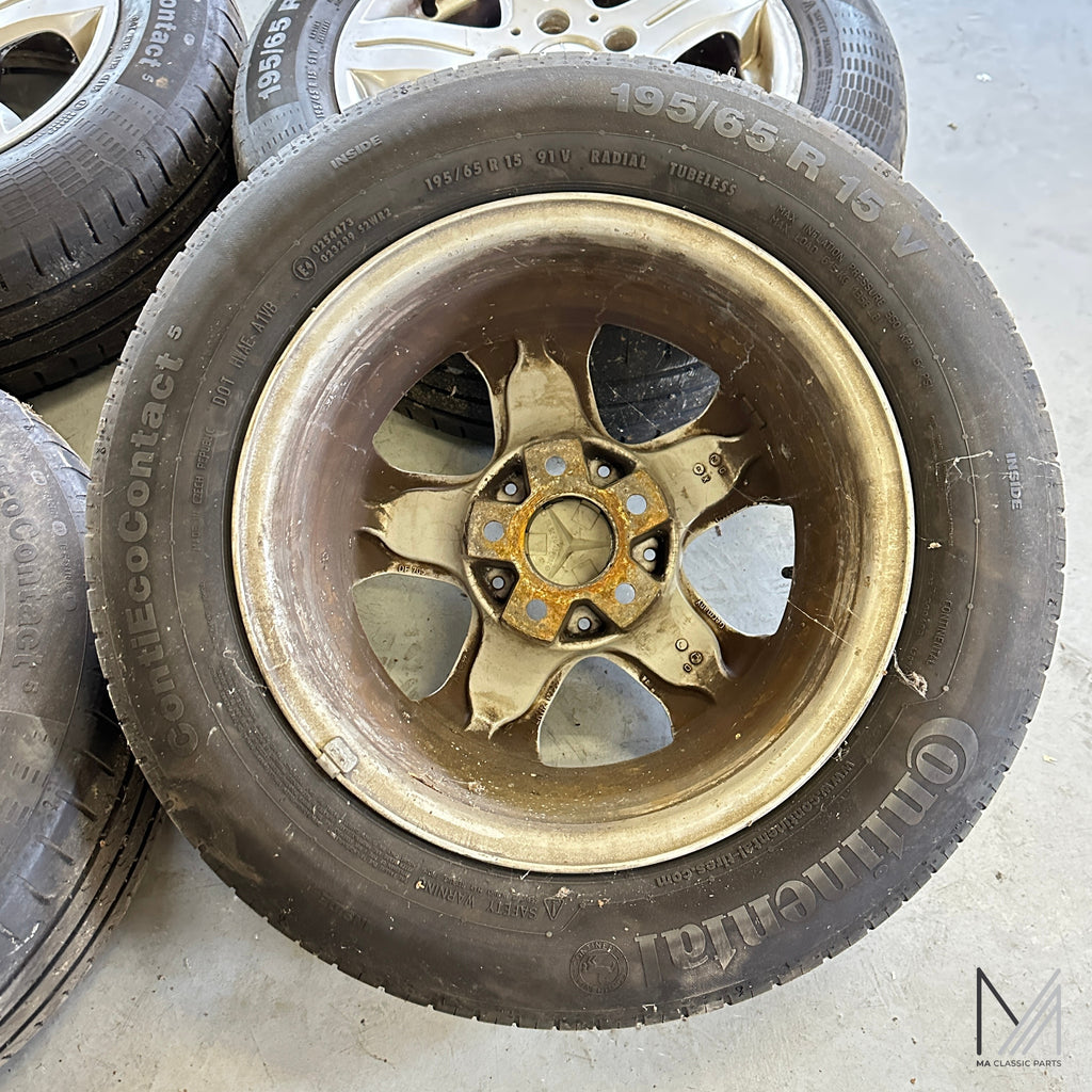 Alufelgen Satz 7x15 ET35 KBA46946 Mercedes 5x112 mit Reifen 195/65 R15 – Ansicht 7