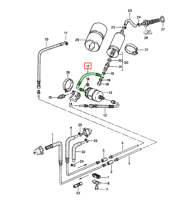 Porsche Kraftstoffleitung Pumpe zu Filter 944 NEU – Ansicht 2