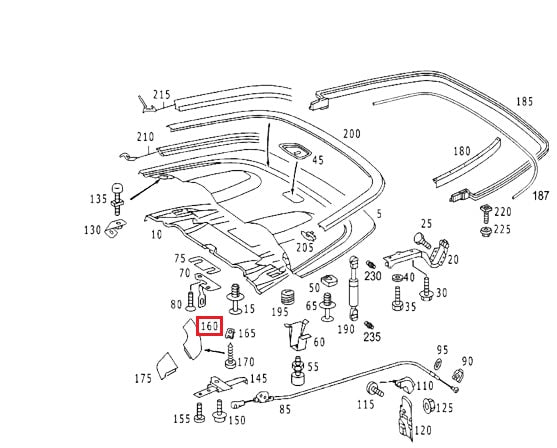 Mercedes-Benz W208 Cabrio oben hinten Klappe Zierleiste Abdeckung li. od. re. – A2086930333 – Ansicht 3