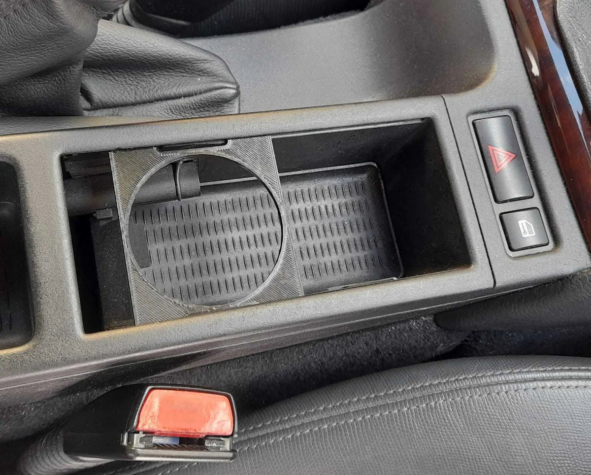 BMW E46 Mittel Konsole Schieber Becherhalter Einsatz Schwarz – Ansicht 4
