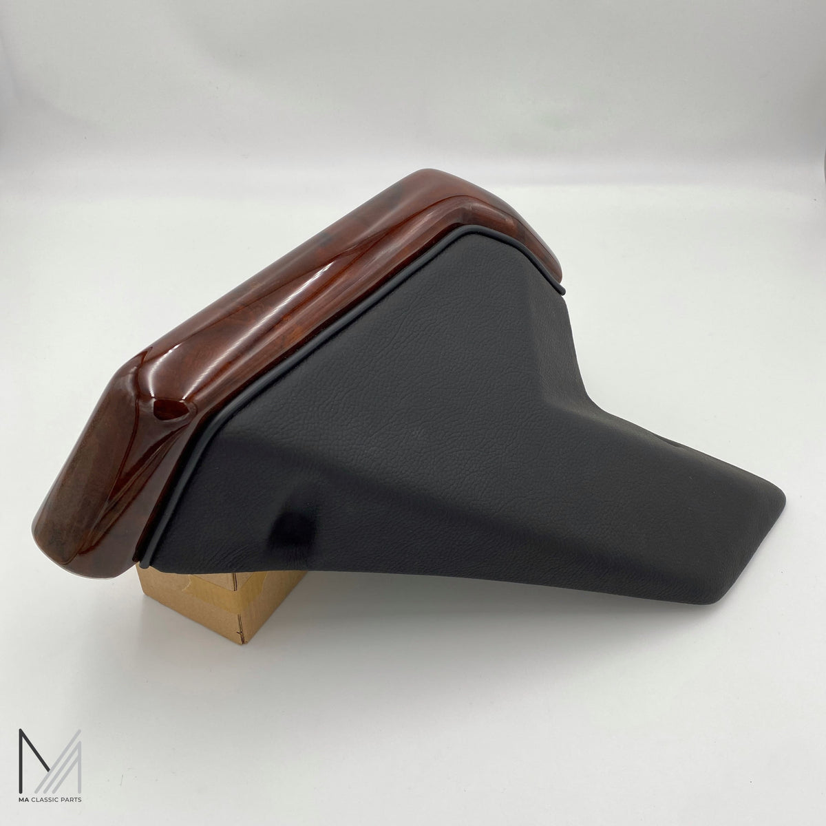 Telefonkonsole Mercedes Benz W124 Wurzelholz Leder Schwarz NEU