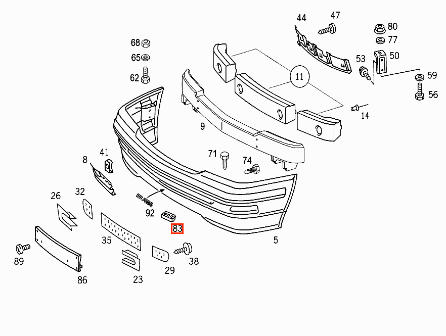 Mercedes-Benz R129 Outdoor Temperatur Sensor Halterung – A1298850914 – Ansicht 4