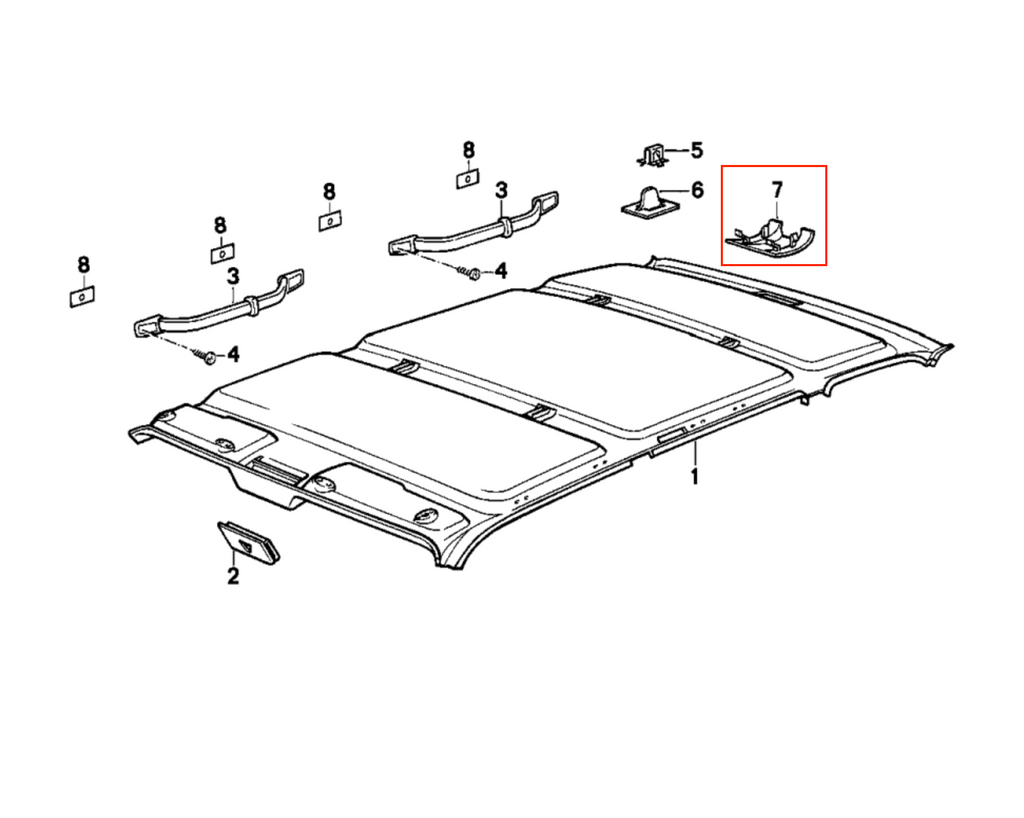 BMW E30 Touring Gepäck Scharnier Abdeckung li. od. re. – Ansicht 14