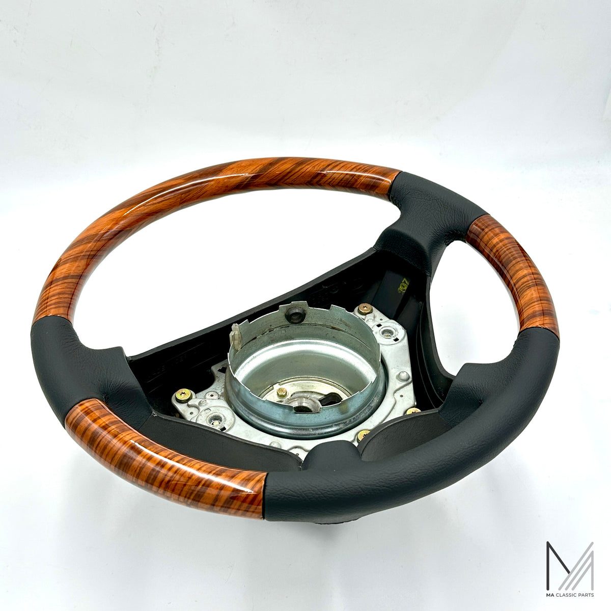 Mercedes Benz Sportline Lederlenkrad Zebrano 3-tlg. W124 R129 W201 – Ansicht 2
