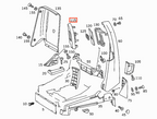 Mercedes-Benz R129 Sicherheitsgurt Abdeckung li. od. re. mit Leder Leiste – A1299101739 – Ansicht 5