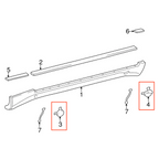 Mercedes-Benz W210 Seitlich Rocker Wagenheber-Abdeckung Zierleiste Caps Set von – A2106980130 – Ansicht 3