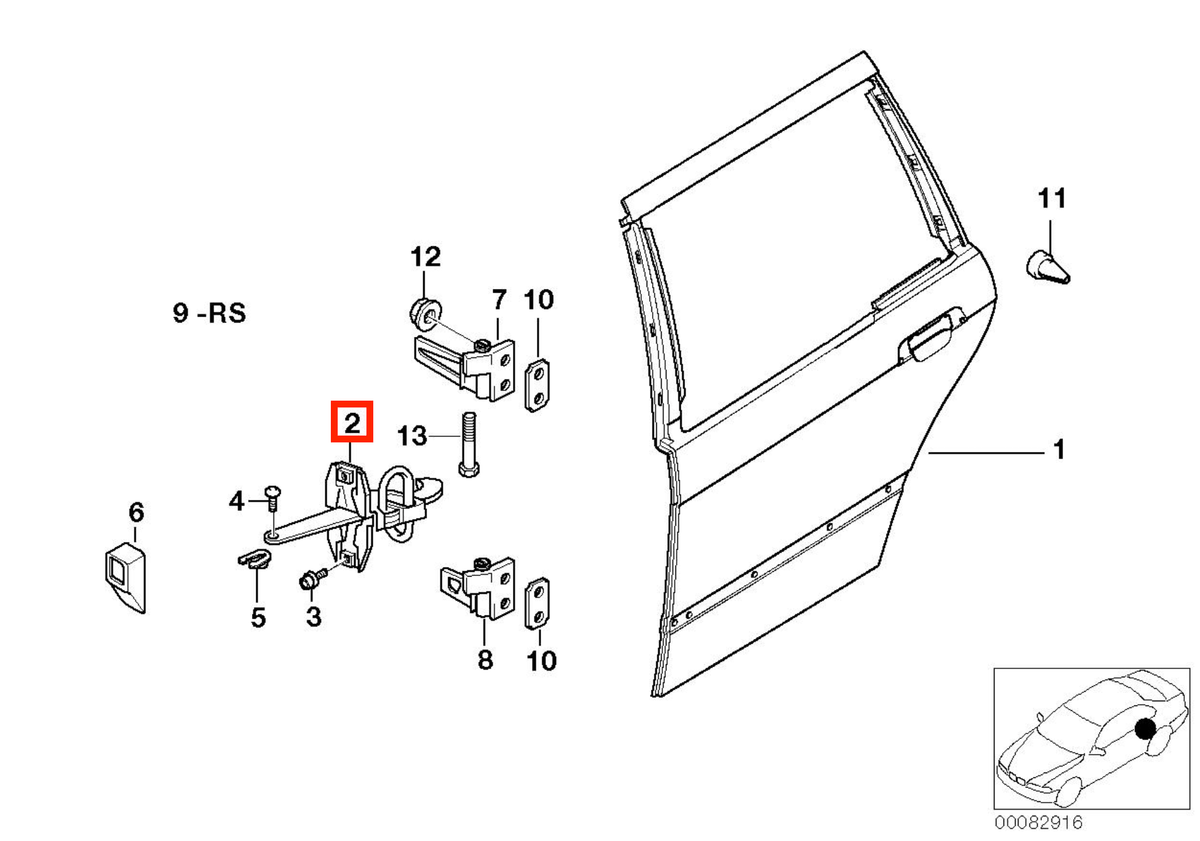BMW Türfangband hinten E36 NEU – Ansicht 2