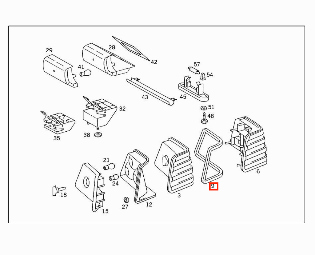 Mercedes-Benz Rückleuchten-Dichtung W124 C124 – A1248260291 – Ansicht 3