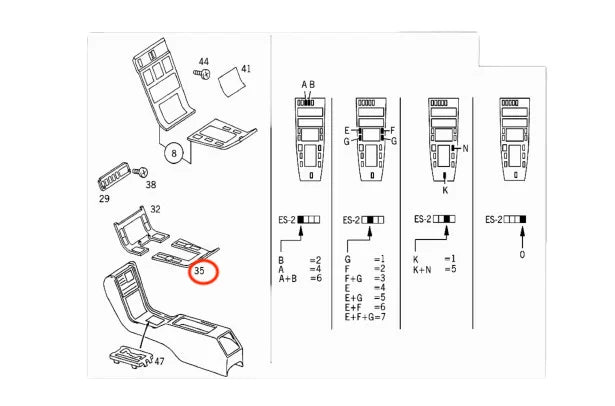 Mercedes-Benz W140 Kunststoffhalterung Mittelkonsole NEU – A1406830000 – Ansicht 3