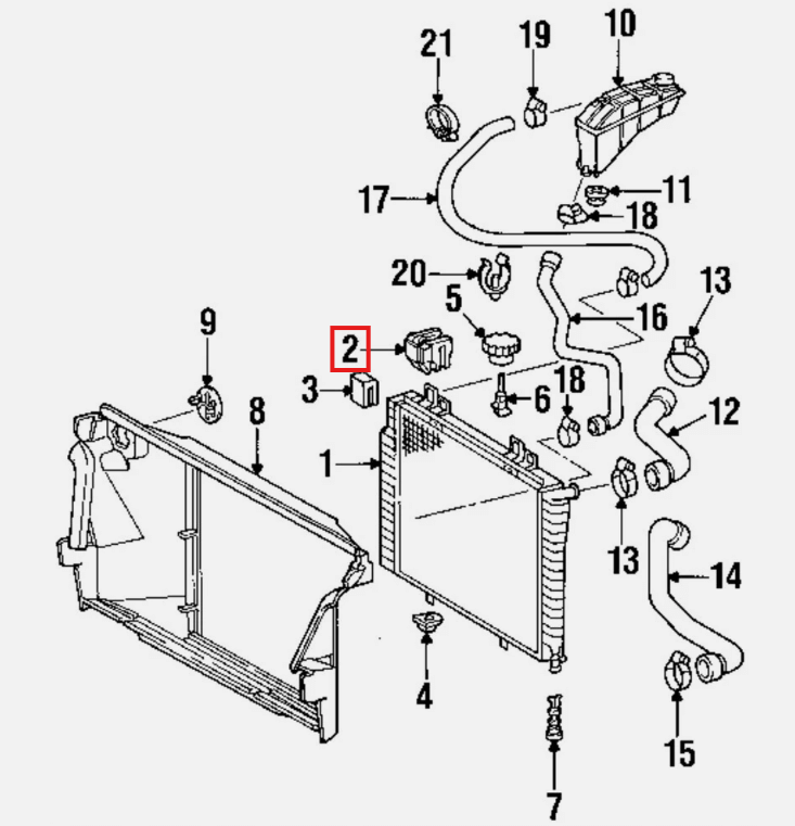Mercedes-Benz Kühlerverkleidung Halterung 2er-Set R170 W168 W202 W208 W210 – A2105040146 – Ansicht 4
