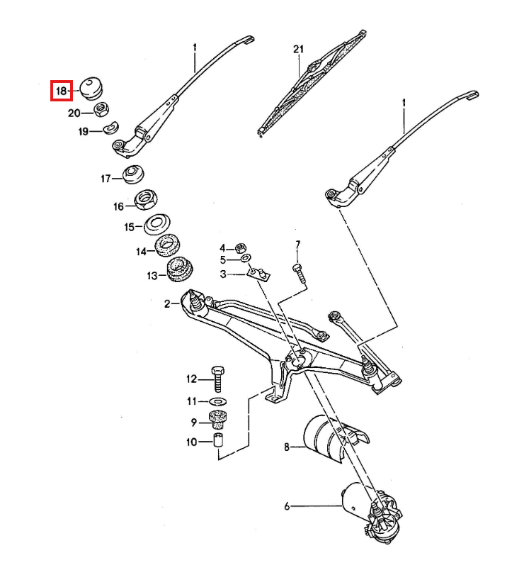 Porsche Wischerarm-Abdeckkappen 2er-Satz 911 968 997 Boxster Cayman NEU – Ansicht 4