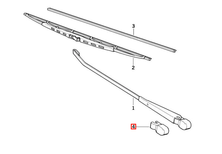 BMW E28 E30 Z1 Windschutzscheibe Wischerarm Kappe Schwarz – Ansicht 4